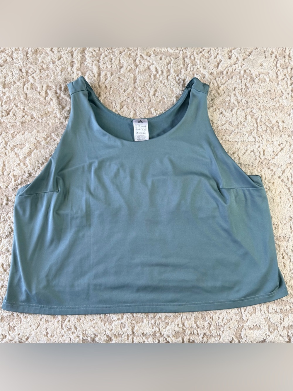 adidas Sleeveless Cropped Tank Top - Dusty Teal